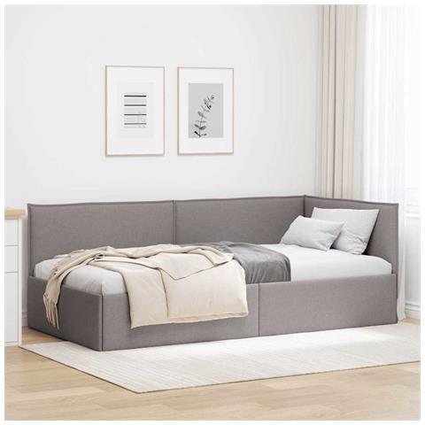 Cornice del letto ad angolo Talpa 100 x 200 cm Tessuto - Foto 2