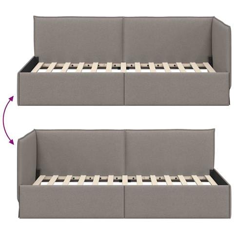 Cornice del letto ad angolo Talpa 100 x 200 cm Tessuto - Foto 9