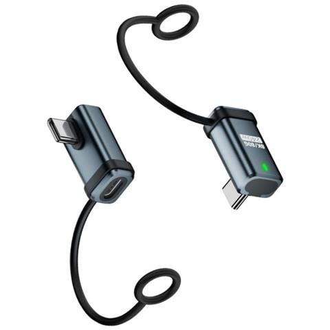 Adattatore Angolato Usb-c Femmina A Usb-c Maschio 240w 120gbps Con Cordino (2 Pezzi) Grey - Foto 1