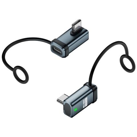 Adattatore Angolato Usb-c Femmina A Usb-c Maschio 240w 120gbps Con Cordino (2 Pezzi) Grey - Foto 2