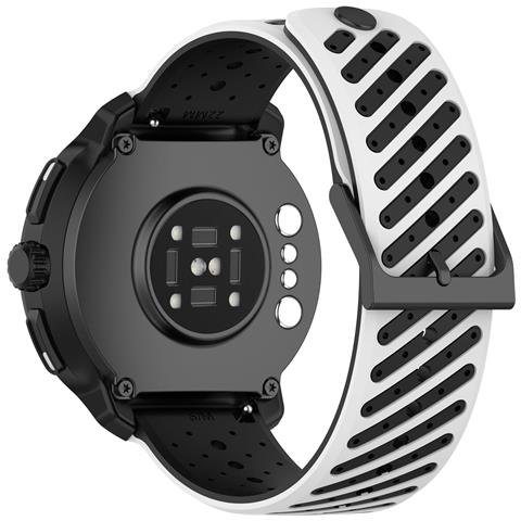 Cinturino In Silicone Da 22 Mm Con Fori Angolati Compatibile Con Suunto Race2 E Altri Orologi Con Interfaccia Da 22 Mm White+black - Foto 4