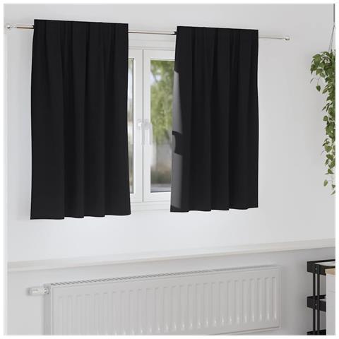 Tende con tende 2 pcs Nero 140x140cm Poliestere - Foto 2