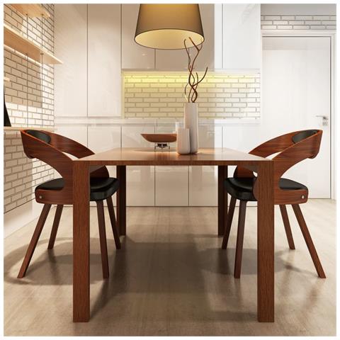 Lusso Casadino -  Sedie Da Pranzo 2 Pz Marroni In Similpelle - Foto 6