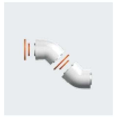 Set Da 2 Curve Coassiali   45 Gradi Diametro 60/100 3318004 - 60/100 45 Gradi A Magazzino - Foto 1