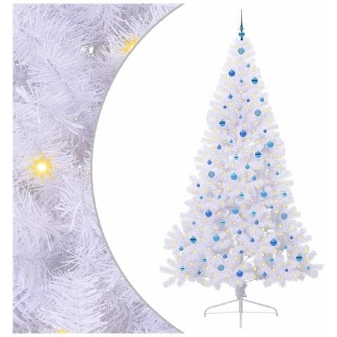 Albero di Natale artificiale Bianco 240 cm PVC e Acciaio - Foto 1