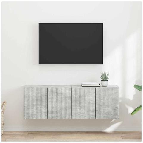 Mobile TV da parete 2 pcs Grigio cemento 59,5 x 31 x 40 cm - Foto 2