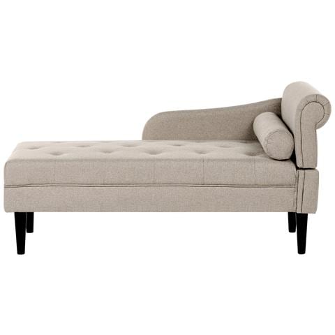 Chaise Longue Versione Destra Yvoire Tessuto Beige - Foto 2