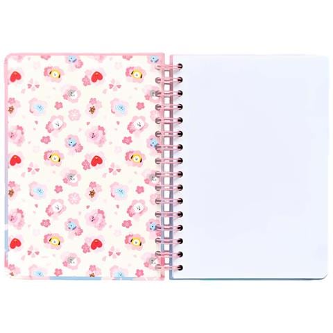 Quaderno A5 Rigido A Spirale 180 Pagine Motivo Puntini Bt21, Rosa - Foto 2
