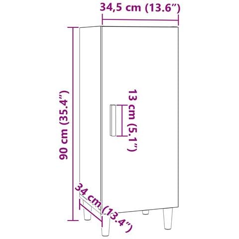 Credenza Legno vecchio 34,5 x 34 x 90 cm Legno multistrato - Foto 9