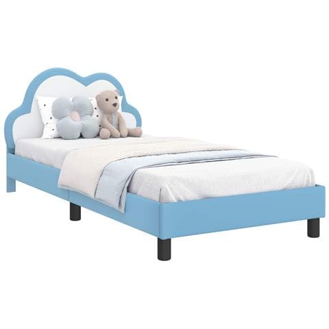 Struttura letto bambini con testata Blu 90 x 200 cm PU - Foto 1