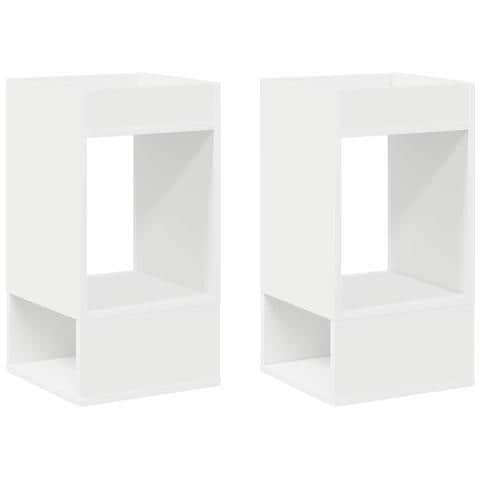 Tavolino 2 pcs Bianco 30 x 30 x 56 cm Legno multistrato - Foto 1