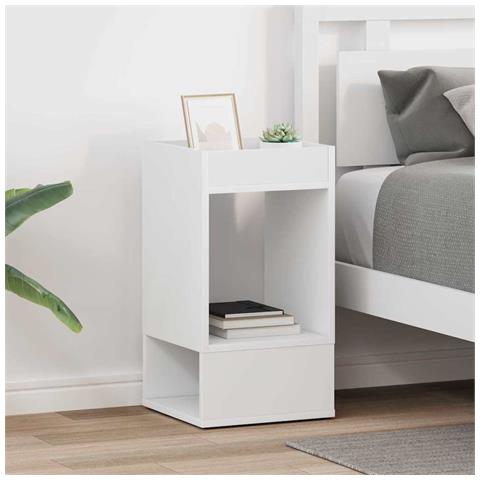 Tavolino 2 pcs Bianco 30 x 30 x 56 cm Legno multistrato - Foto 2