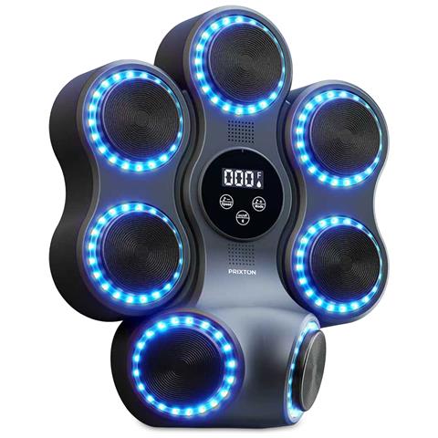 Macchina Da Boxe Musicale Combat Pro Bm150, Bluetooth E Luci Led, 11 Modalità E 9 Velocità, Guanti Inclusi, Allenamento Interattivo Da Parete Per La Casa - Foto 3