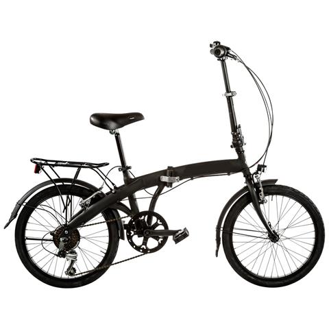 Bici Richiudibile Linea Folding Misura 20 Telaio Alluminio 6v Bicicletta Pieghevole A-fold20c6v Completa Di Accessori Luci Led - 29 Nero Opaco - Foto 1