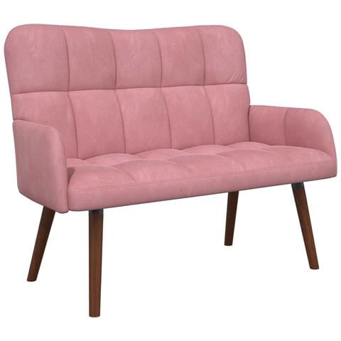 Sofa a Due Posti Rosa 115 x 61 x 87 cm Velluto - Foto 1