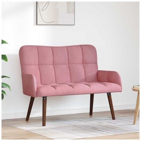 Sofa a Due Posti Rosa 115 x 61 x 87 cm Velluto - Foto 2