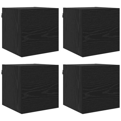 Mobile TV da parete 4 pcs Rovere Nero 30,5 x 30 x 30 cm - Foto 1