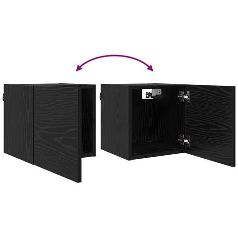 Mobile TV da parete 4 pcs Rovere Nero 30,5 x 30 x 30 cm - Foto 9
