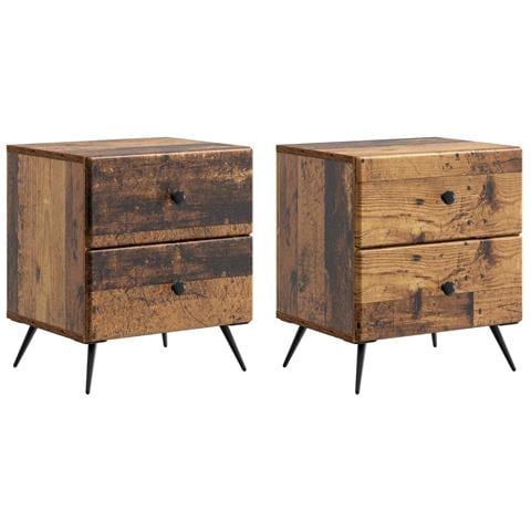 Armadio da Notte 2 pcs Legno antico 43 x 34,5 x 47,5 cm - Foto 1