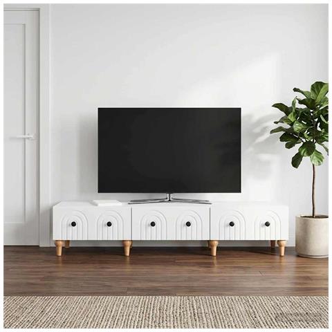 Mobile TV Bianco 147 x 34,5 x 30 cm Legno ingegnerizzato - Foto 2