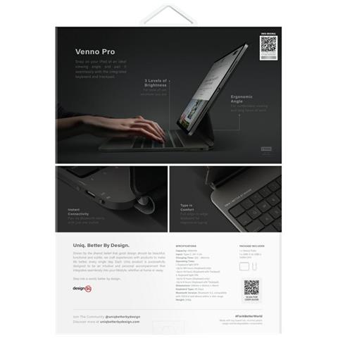 Custodia Per Ipad Pro 11"" M4 Con Tastiera Uniq Venno Pro Nera - Foto 6