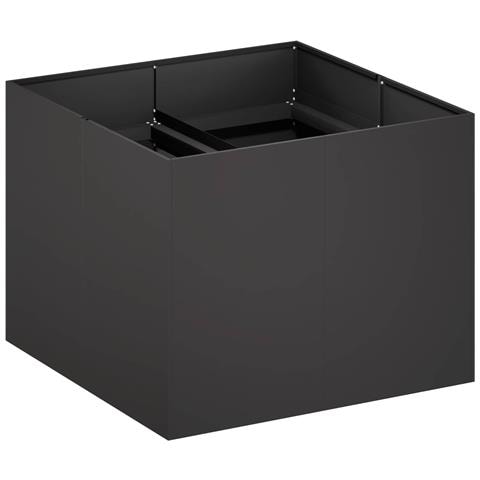 Vaso da giardino Nero 80 x 80 x 60 cm Acciaio laminato a freddo - Foto 1