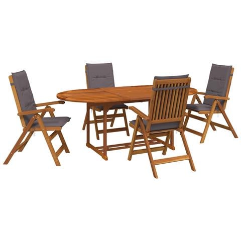 Set da pranzo da esterno con ombrellone 6 pz Antracite - Foto 1