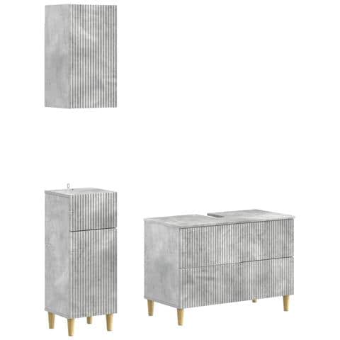 Set di armadietti da bagno in 3 pezzi ARNHEM Grigio Cemento - Foto 1