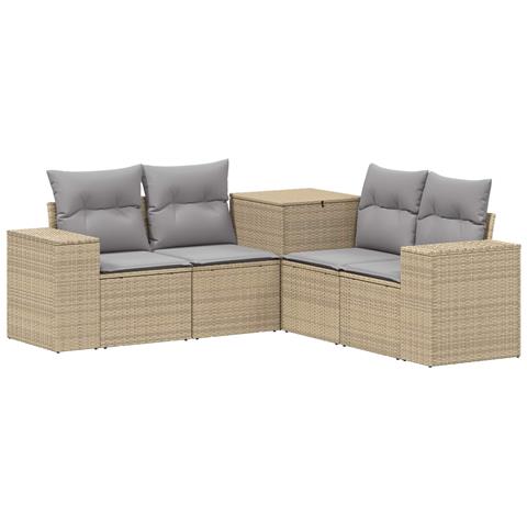 Set di divani 5 pz Beige e Grigio Chiaro - Foto 1