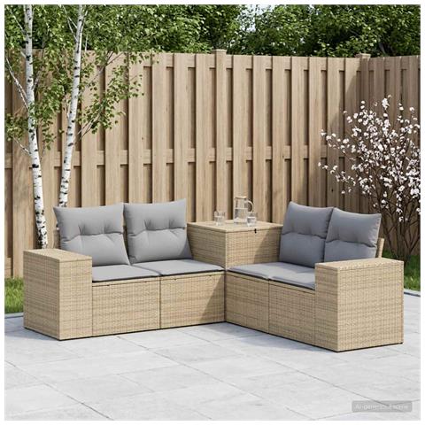 Set di divani 5 pz Beige e Grigio Chiaro - Foto 10