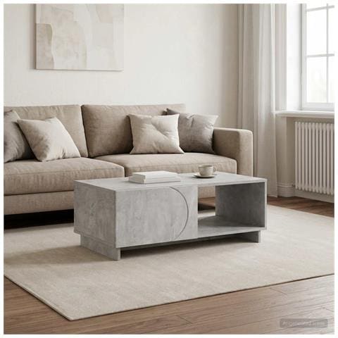 Tavolino da salotto Grigio Cemento 95 x 50,5 x 35 cm - Foto 2