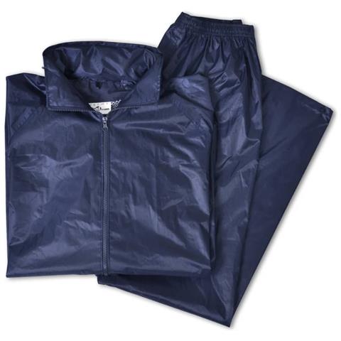 Completo Impermeabile Blu Marino Con Cappuccio Xl 2 Pz Per Uomini - Foto 6