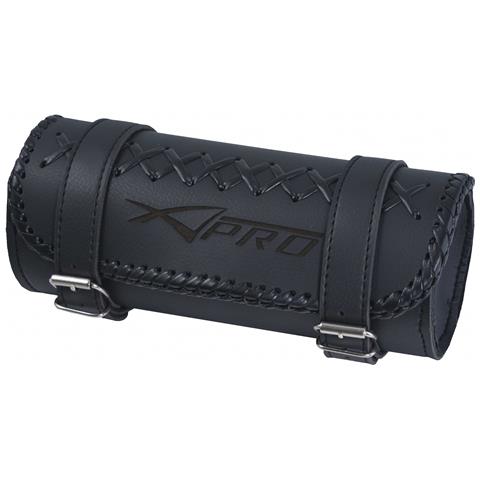 Porta Attrezzi Oggetti Barilotto Forcella Moto Custom Chopper Nero - Foto 1