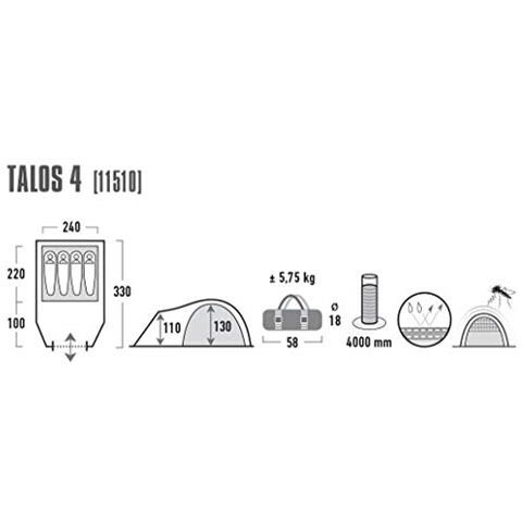 Talos 4, Tende Igloo Unisex-adulto, Grigio Scuro - Foto 2