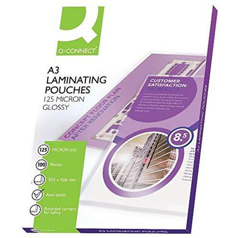 Q Collegare A3 125 Micron Di Laminazione Pouch (pack Of 25)  - Foto 1