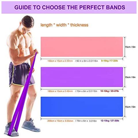 La Resistenza Lega Eruw Set 3 Fasce Professional Pack Lattice Elastico Per Casa O In Palestra Superiore E Inferiore Del Corpo Esercizio Fisioterapia Training Muscolare Yoga Pilates Rehab Blue Purple Rosa - Foto 4