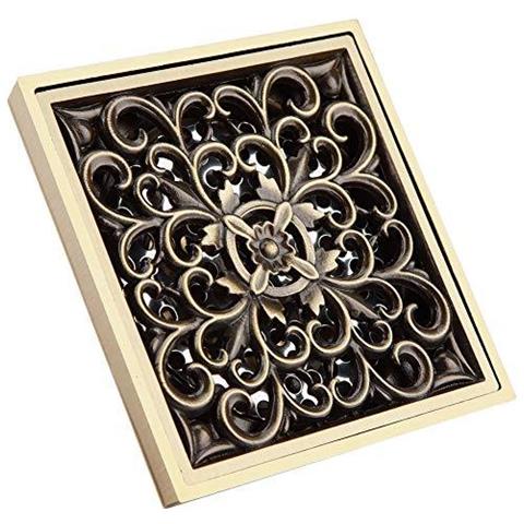 10 Cm Piano Di Scarico Dei Rifiuti Antico Ottone Drain Grate Della Copertura Del Setaccio Per La Casa Cucina Bagno Wc Lavanderia Giardino Allaperto (1)  - Foto 1