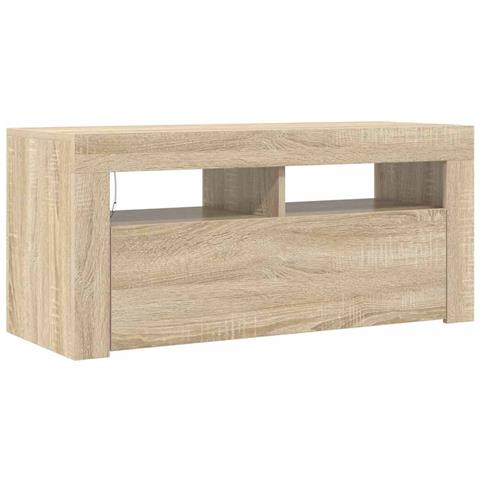 Mobile Porta TV con Luci LED Rovere Sonoma 90x35x40 cm - Foto 10