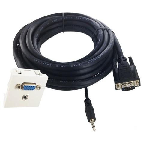 Cavo VGA (D-Sub) Maschio / Femmina da 20 Metri Colore Nero e Bianco - Foto 1