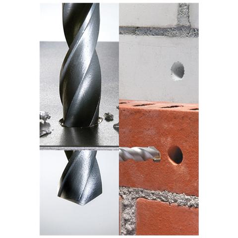 420200, Drill, Set di punte per trapano, Plastica, Lamina di metallo, Legno, High-Speed Steel (HSS) , Nero, Acciaio inossidabile, Polybag with hanging hole - Foto 2