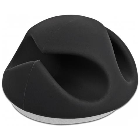 Portacavi con 2 passacavi Set da 6 pezzi nero - Foto 1