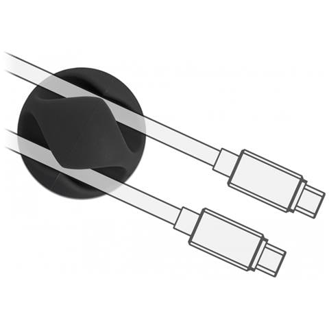 Portacavi con 2 passacavi Set da 6 pezzi nero - Foto 2