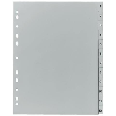 10843407 Intercalare Indice A Linguetta Numerico Polipropilene (pp) Grigio - Foto 1