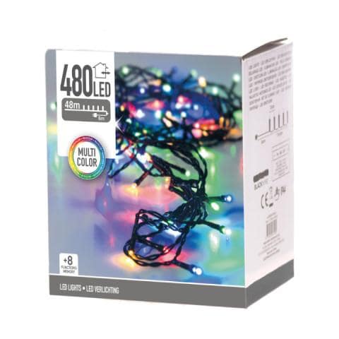 Ghirlanda Scintillante - Spirito Natalizio - Multicolore - 480 Lampadine Led - 48 M - 72084 - Foto 1