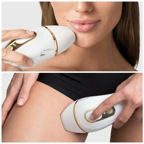 Epilatore a Luce Pulsata Silk Expert Pro 5 PL5154 con Testina di Precisione / Rasoio Gillette Venus Colore Bianco / Oro - Foto 4