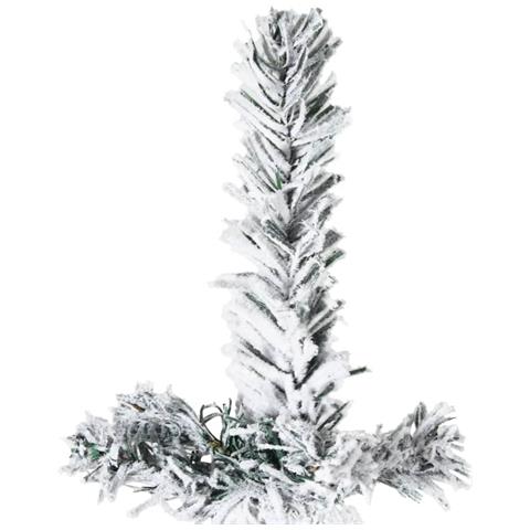 Albero Natale Artificiale Sottile a Metà Neve Fioccata 210 cm - Foto 2
