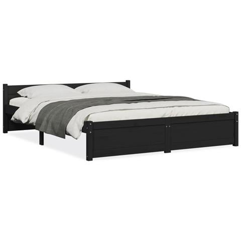 Giroletto Nero in Legno Massello 150x200 cm King Size - Foto 1