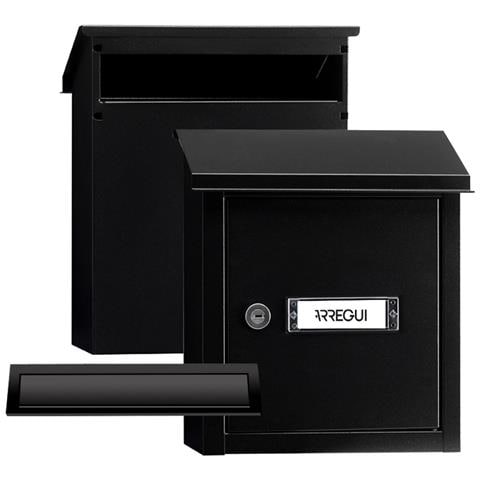 V4034 Pack Cassette Postali + Cassetta Postale In Acciaio Per Porte O Cancelli Esterni, Cassetta Postale Da Esterno, Bocca 23x3 Cm Din A5 Nero - Foto 1