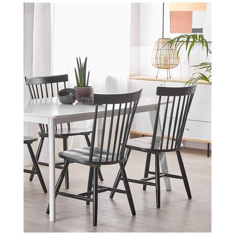 Set Di 2 Sedie In Legno Nere Burges - Foto 1