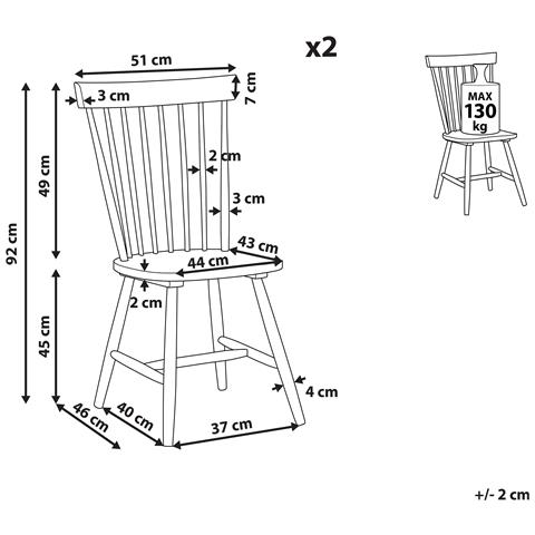 Set Di 2 Sedie In Legno Nere Burges - Foto 7